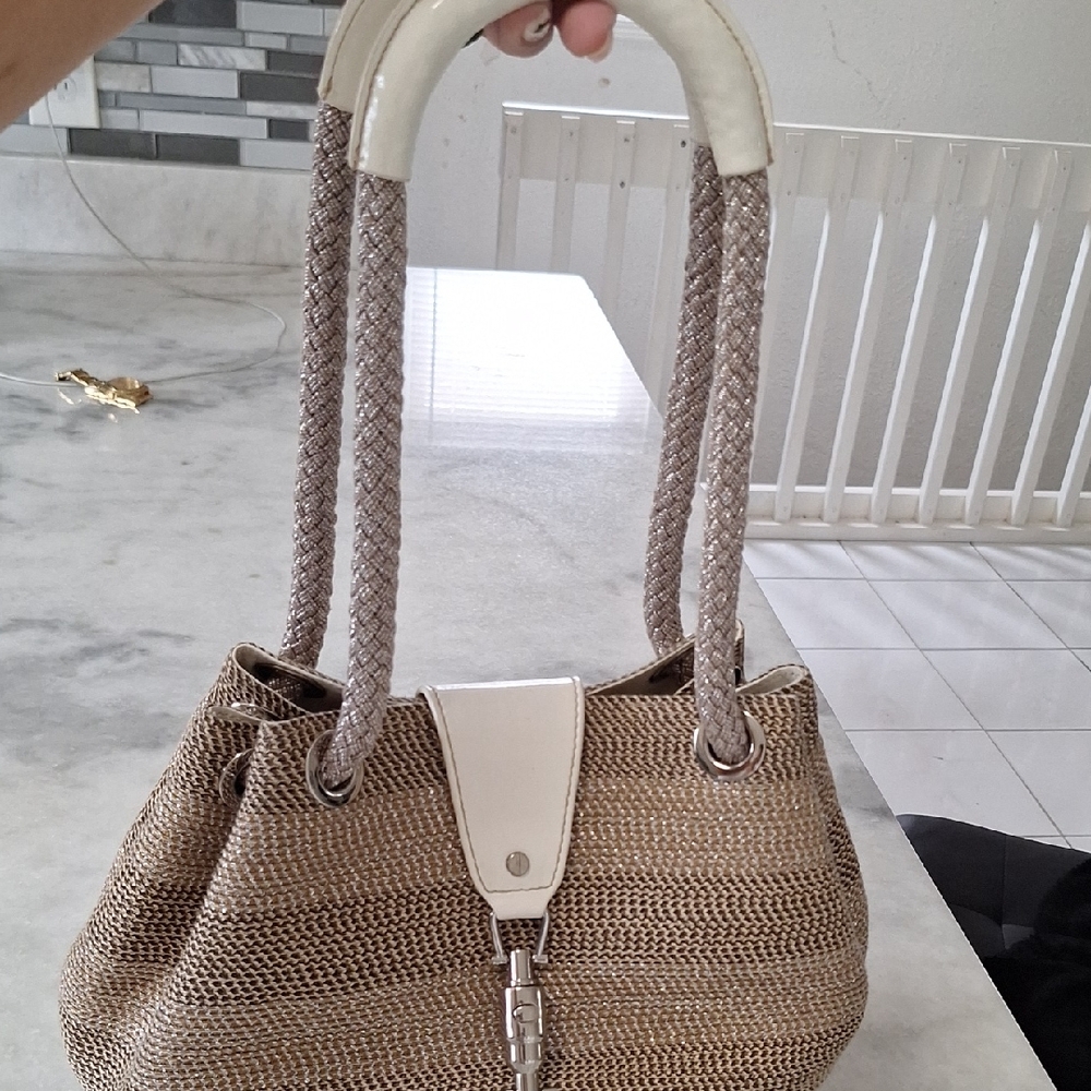 Elegant Tan and Cream Women's Handbag